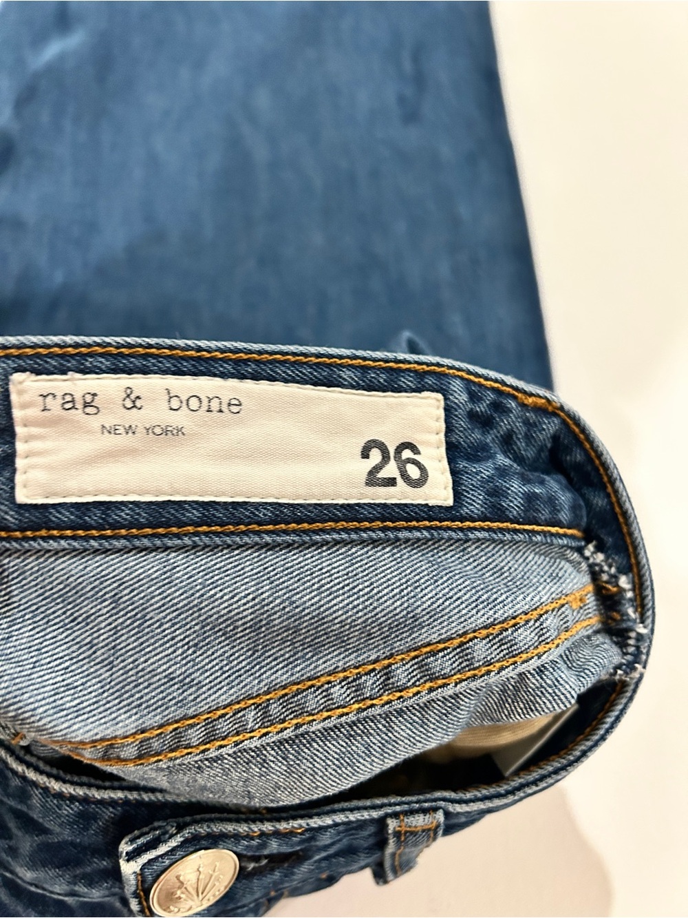 rag & bone Dark Blue Wide-Leg Jeans - Picture 5 of 6
